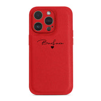Red Personalized Leather iPhone Case