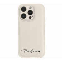 White Personalized Leather iPhone Case