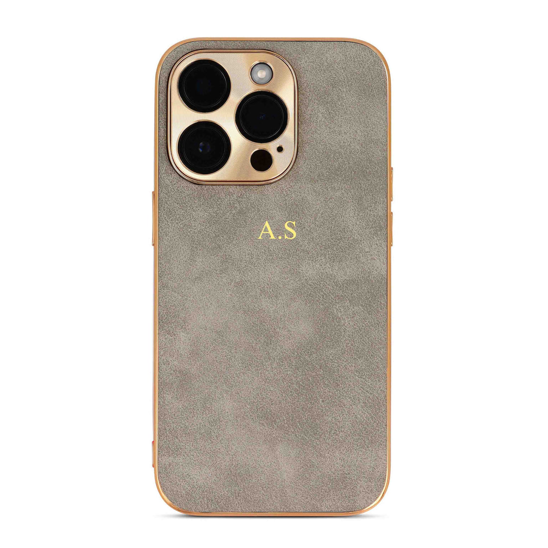 Luxury Lambskin Leather Custom iPhone Case Gray