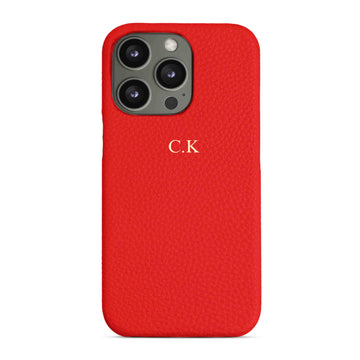 Red Pebble Leather iPhone Case