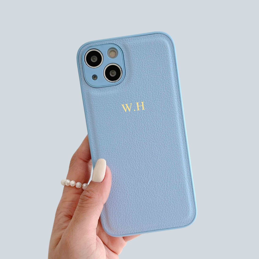 Blue Leather iPhone Case