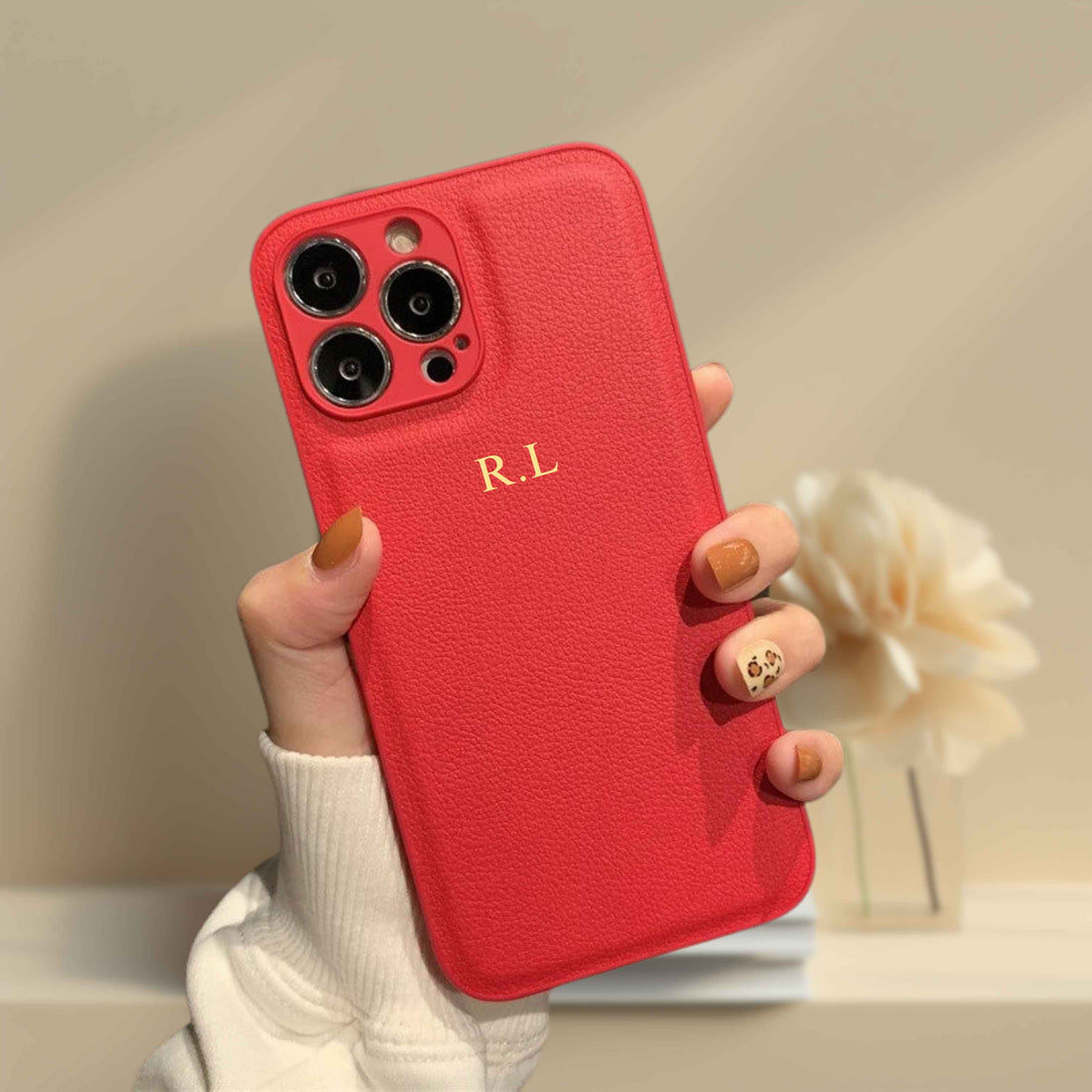 Red Leather iPhone Case