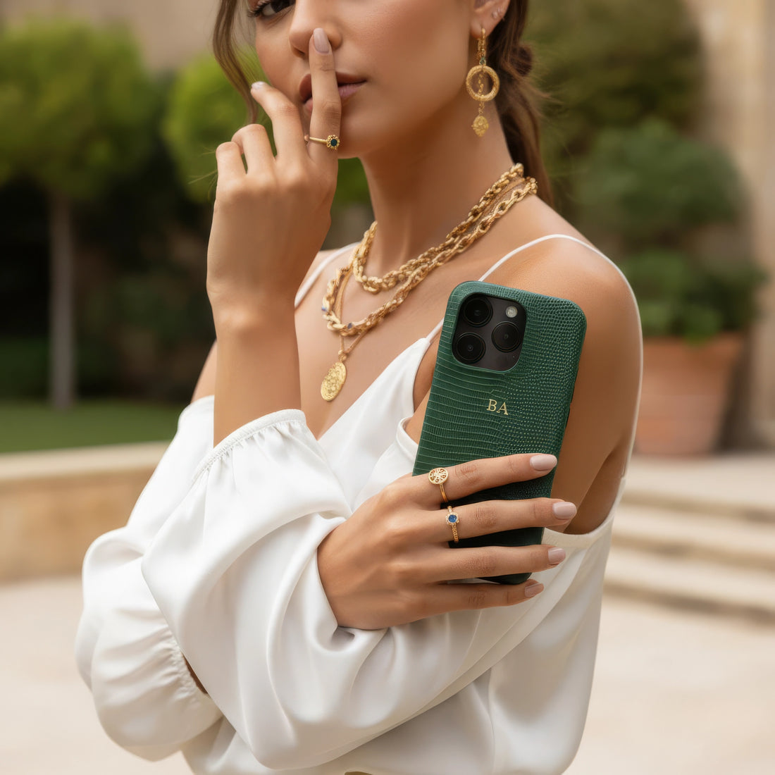 Green Leather Snake iPhone Case