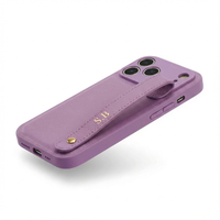 Purple Leather iPhone Case with Strap