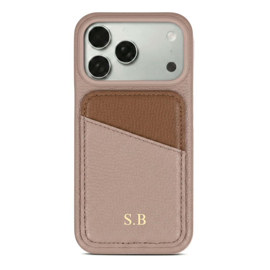 Beige iPhone Case with Card Holder Two Colors - Snap Bands