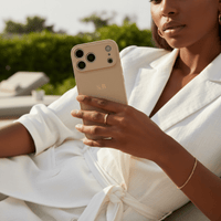 Beige Leather iPhone Case - Snap Bands