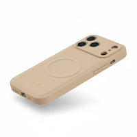 Beige Personalized Magnetic Leather iPhone Case - Snap Bands