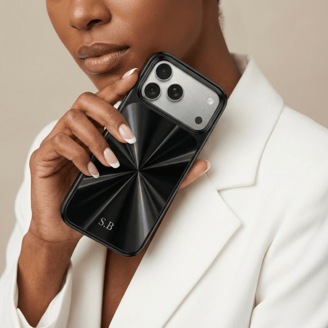 Black Flashy iPhone Case - Snap Bands