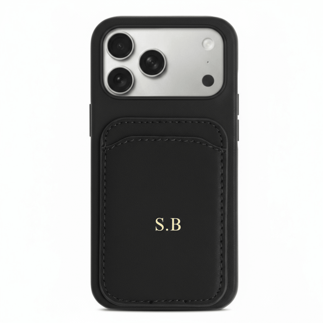 Black iPhone Case with Card Holder - Snap Bands