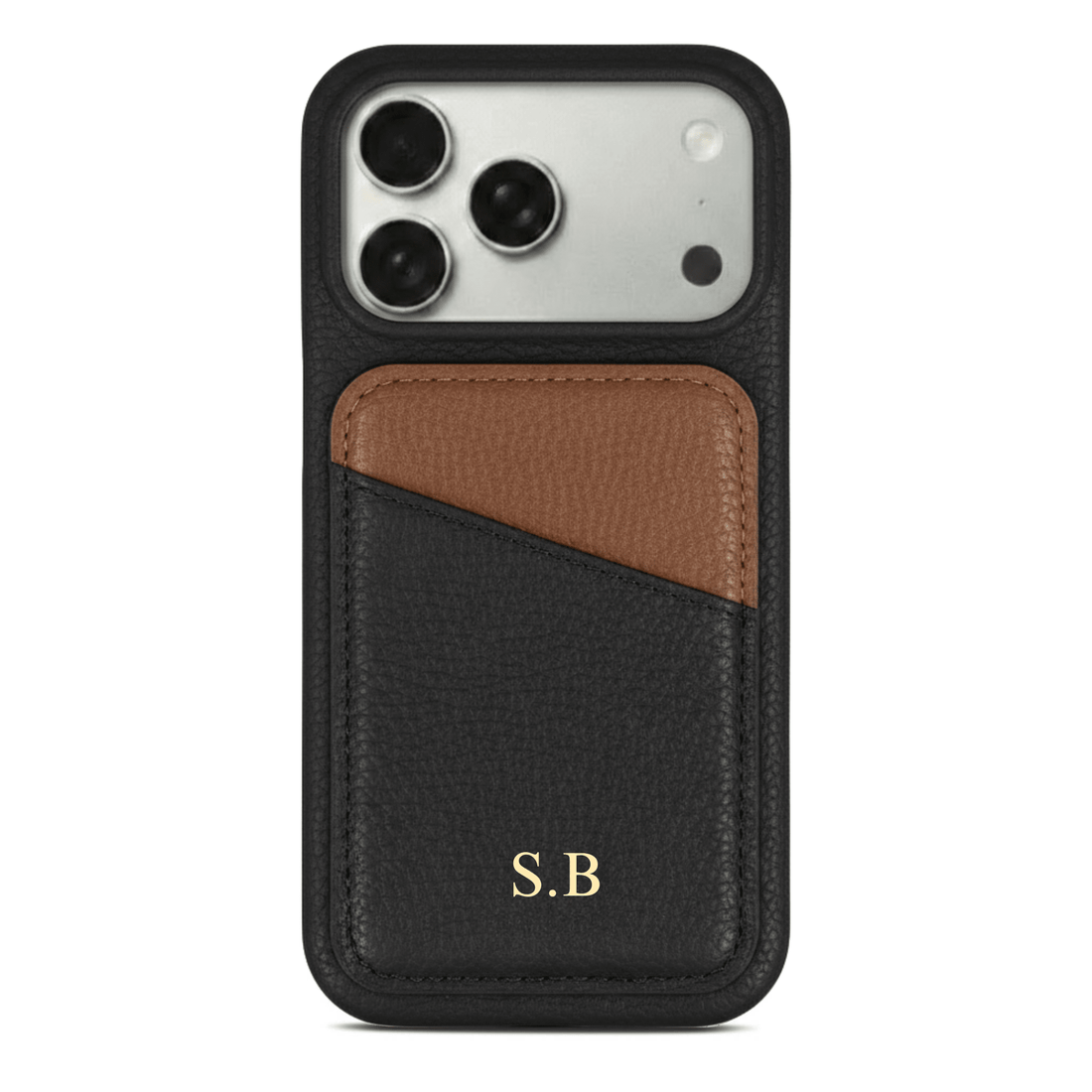 Black iPhone Case with Card Holder Two Colors - Snap Bands
