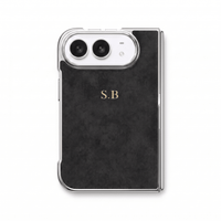 Black Lambskin Leather Custom iPhone Duo Case - #Snap Bands#