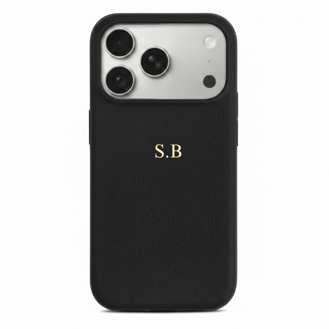 Black Leather iPhone Case - Snap Bands