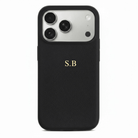 Black Leather iPhone Case - Snap Bands