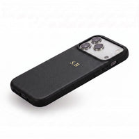 Black Leather iPhone Case - Snap Bands