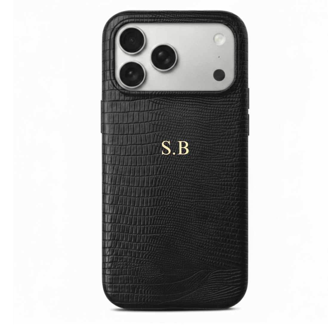 Black Leather Snake iPhone Case - Snap Bands