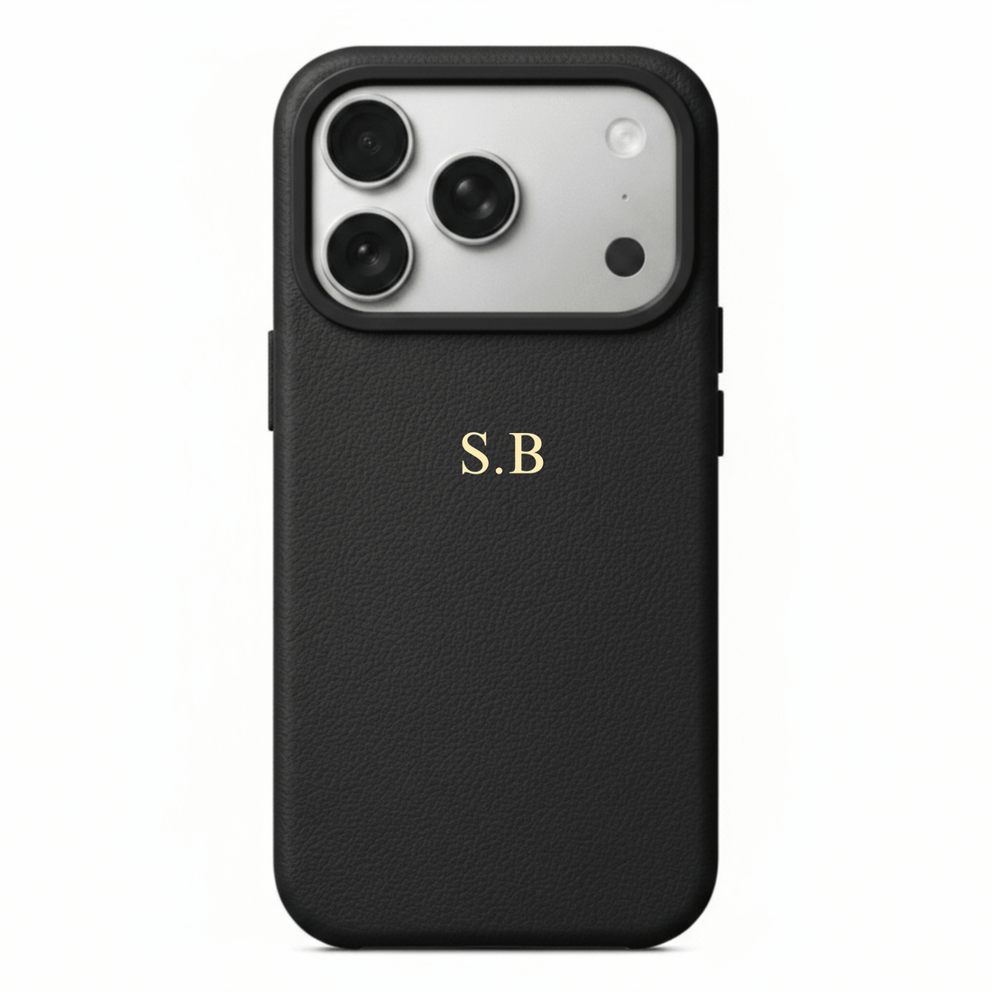 Black Magnetic Leather iPhone Case - Snap Bands