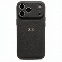 Black Personalized iPhone Case With Leather - Snap Bands