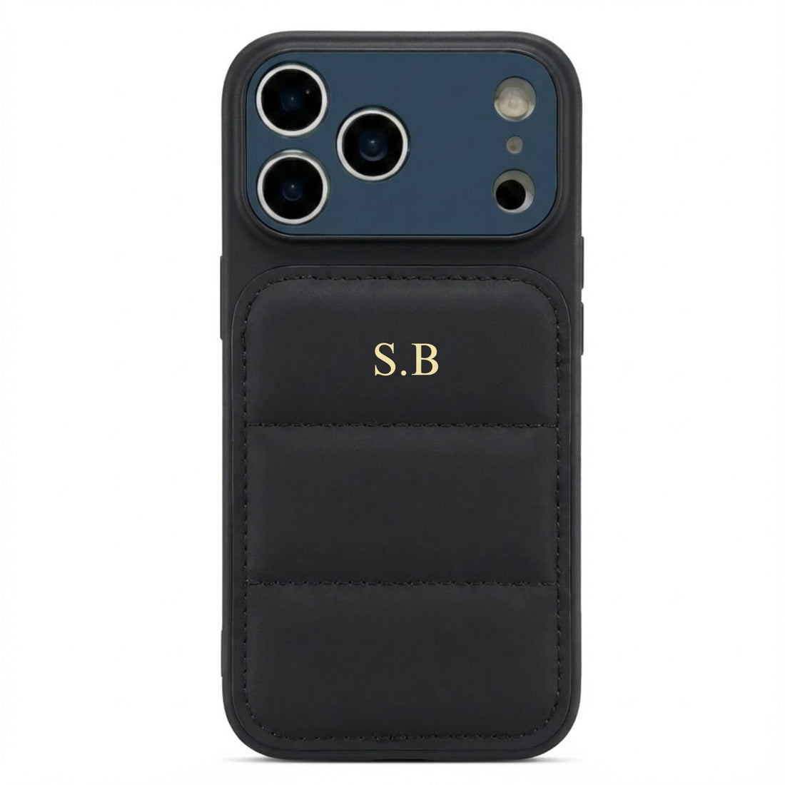 Black Personalized iPhone Leather Case - Snap Bands