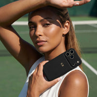 Black Personalized Leather iPhone Case - Snap Bands