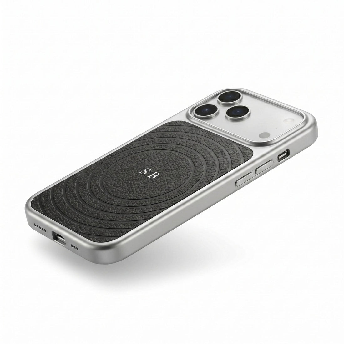 Black Personalized Magnetic iPhone Case With Leather - Snap Bands