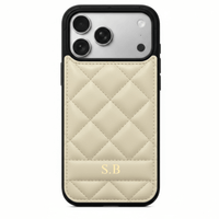 Black Stitched Leather iPhone Case - Snap Bands