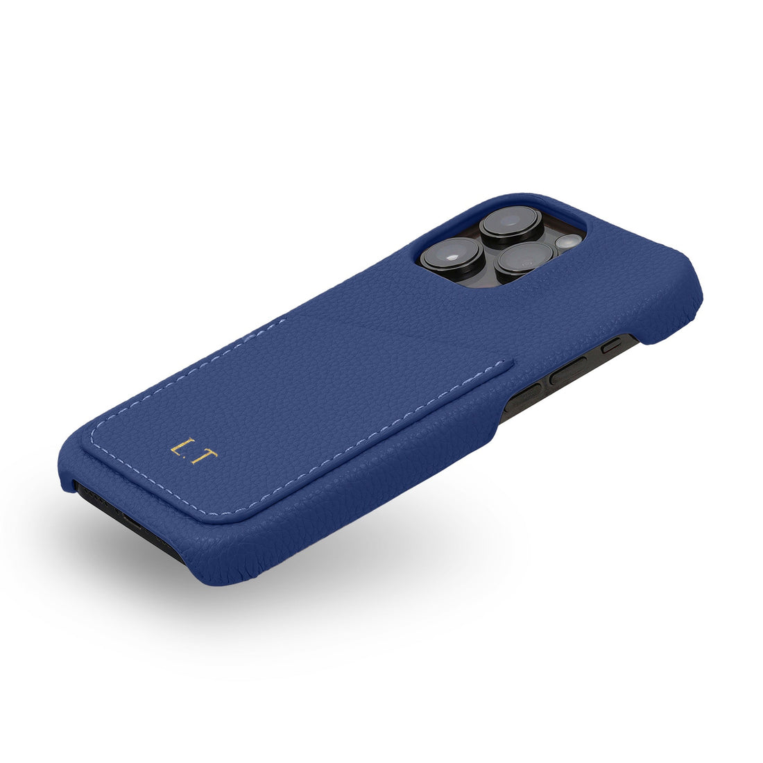 Blue Card Holder Leather iPhone Case - Snap Bands