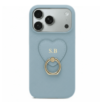 Blue Heart Ring Leather iPhone Case - Snap Bands