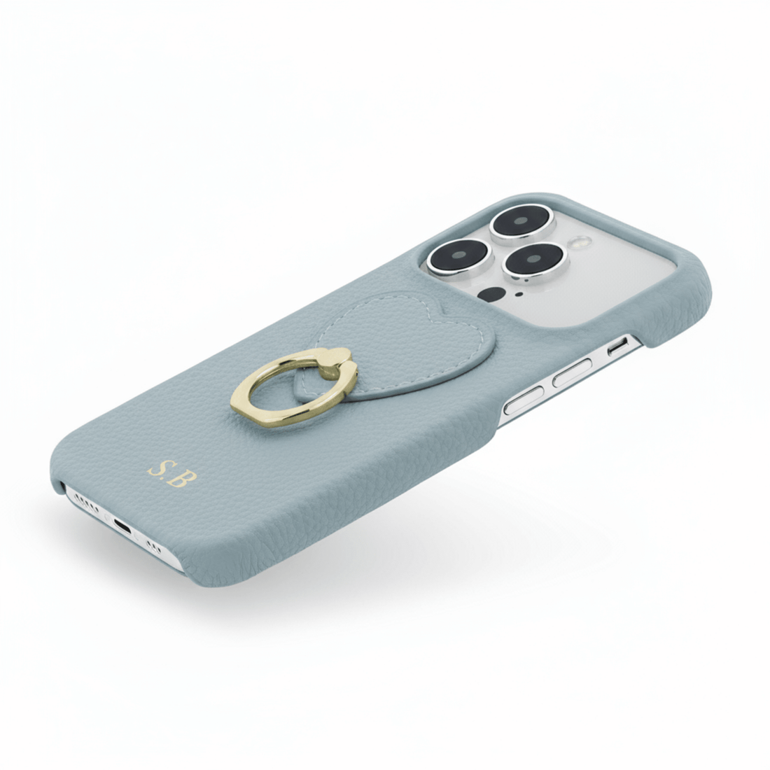 Blue Heart Ring Leather iPhone Case - Snap Bands