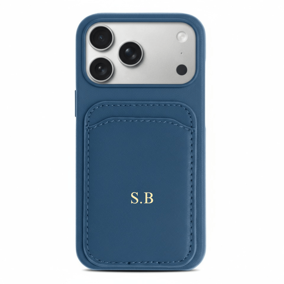 Blue iPhone Case with Card Holder - Snap Bands