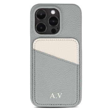 Blue iPhone Case with Card Holder Two Colors - Snap Bands