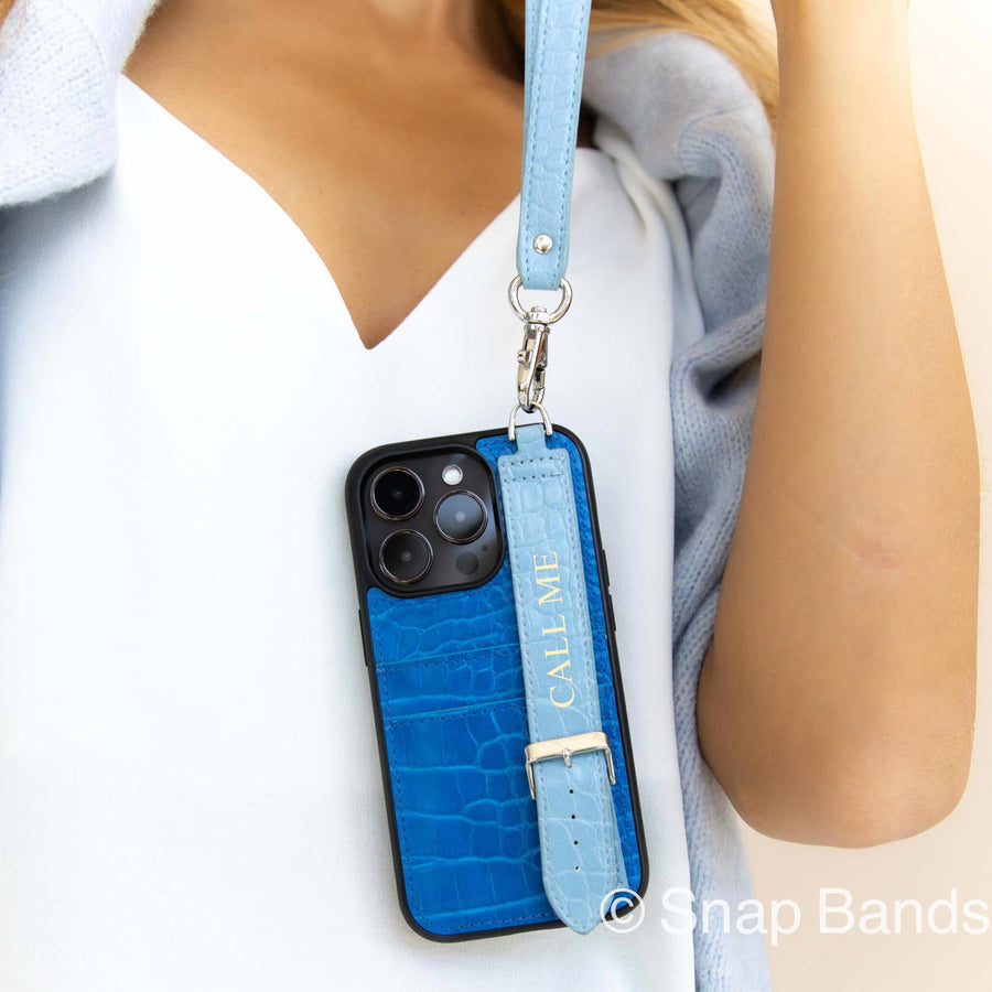 Blue iPhone Case with Strap - Snap Bands