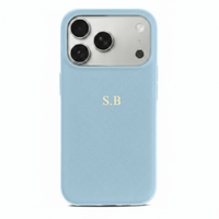 Blue Leather iPhone Case - Snap Bands