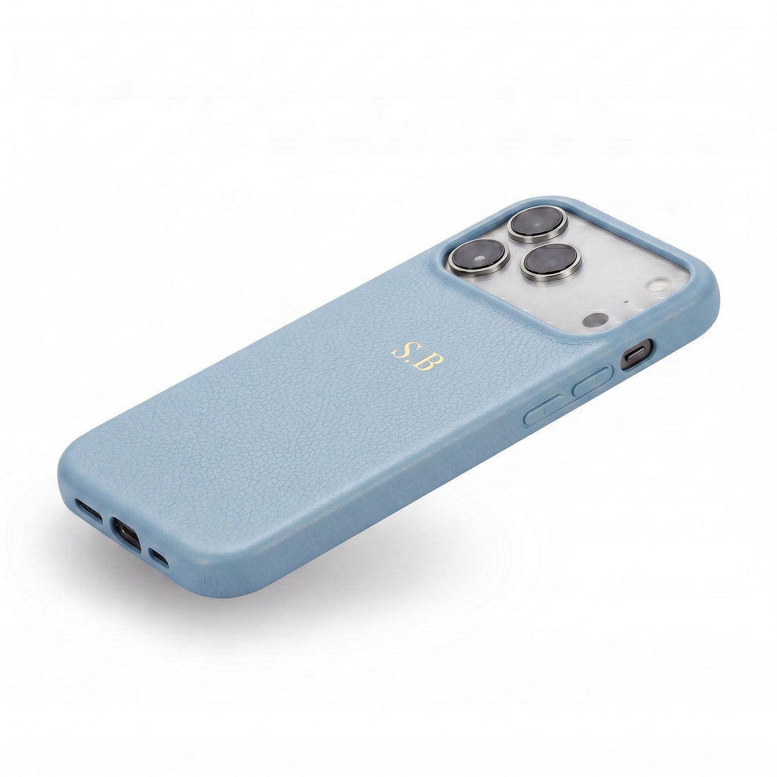 Blue Leather iPhone Case - Snap Bands