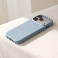 Blue Leather iPhone Case - Snap Bands