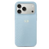 Blue Leather Snake iPhone Case - Snap Bands