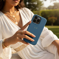 Blue Magnetic Leather iPhone Case - Snap Bands