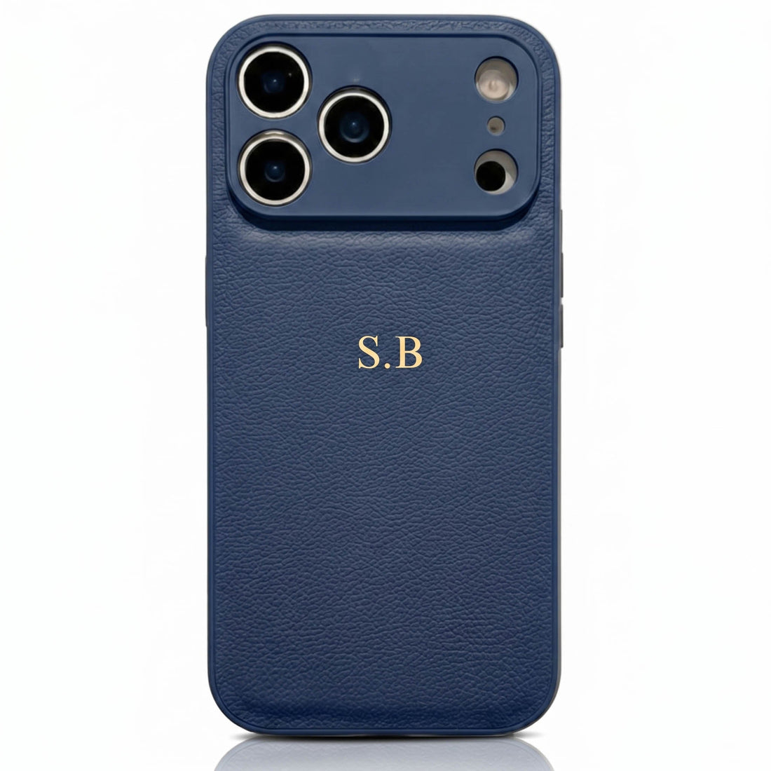 Blue Personalized Leather iPhone Case - Snap Bands
