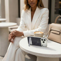 Blue Suede iPhone Case With Stand - Snap Bands