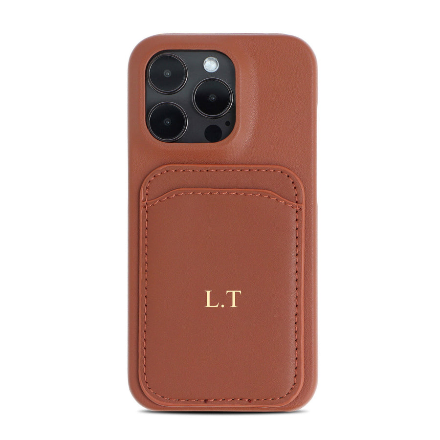 Brown iPhone Case with Card Holder - #Snap Bands#