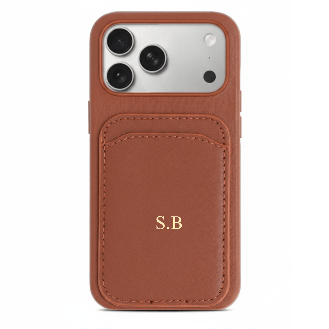 Brown iPhone Case with Card Holder - Snap Bands