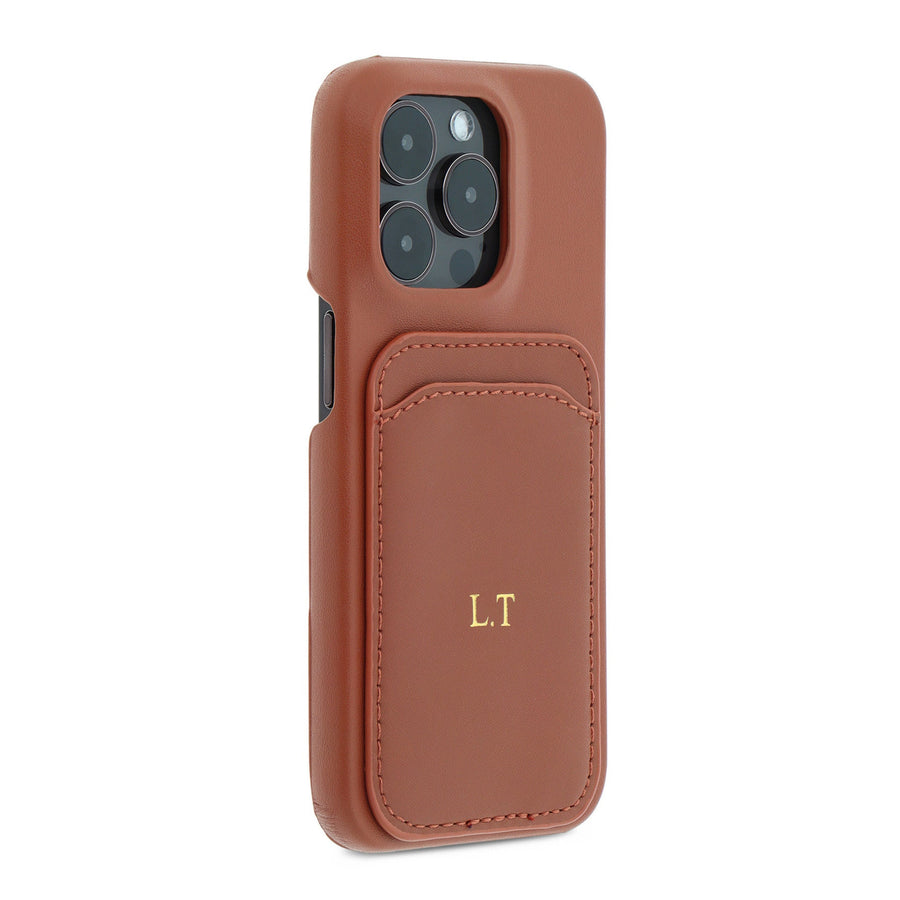 Brown iPhone Case with Card Holder - #Snap Bands#