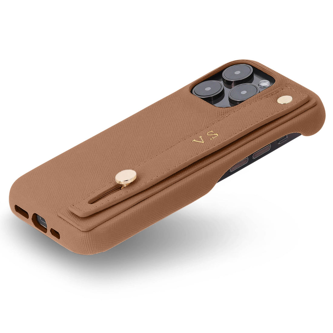 Brown Leather iPhone Case with Strap - Snap Bands
