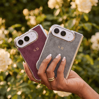 Burgundy Lambskin Leather Custom iPhone Duo Case - #Snap Bands#