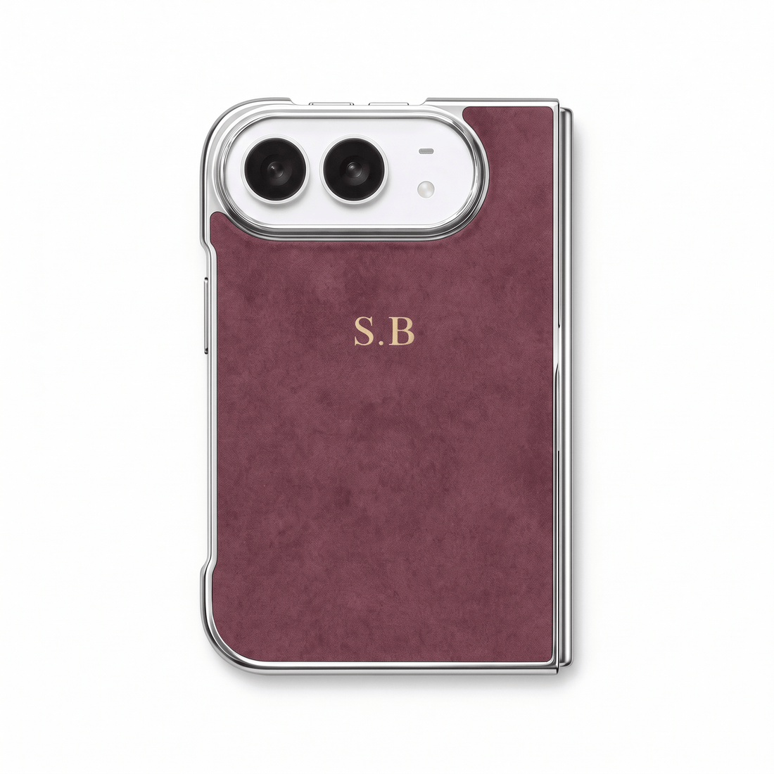 Burgundy Lambskin Leather Custom iPhone Duo Case - #Snap Bands#