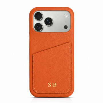Card Holder Leather iPhone Case - Snap Bands