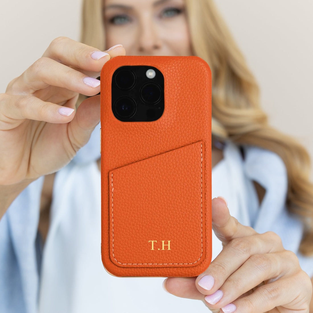 Card Holder Leather iPhone Case - Snap Bands