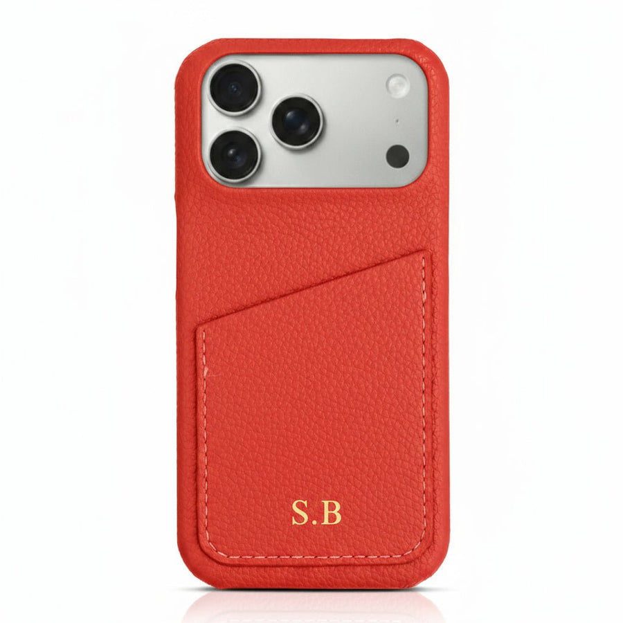 Card Holder Leather iPhone Case - Snap Bands