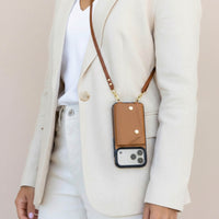 Brown Leather iPhone Case With Two Straps