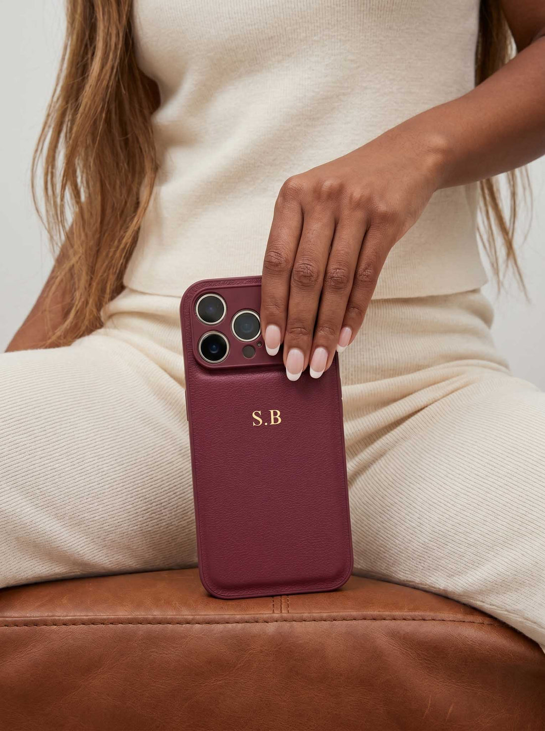 Wine Personalized Leather iPhone Case