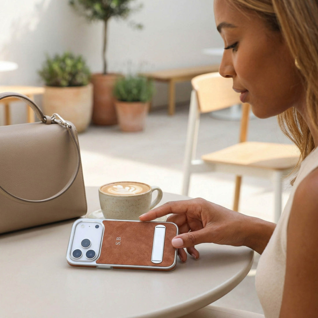 Suede iPhone Case With Stand